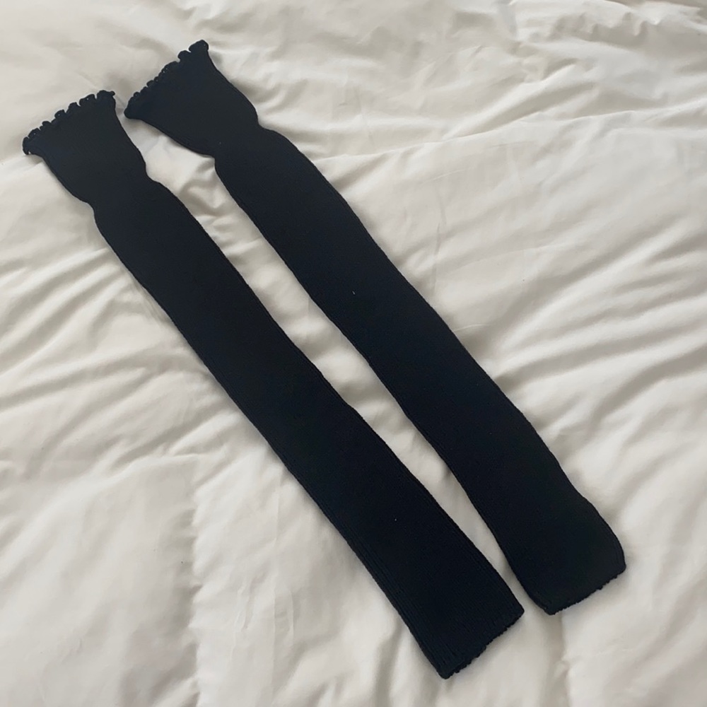 Black Knee High Leg Warmers